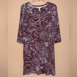 Soma COOL NIGHTS Purple Paisley Nightgown Size Small